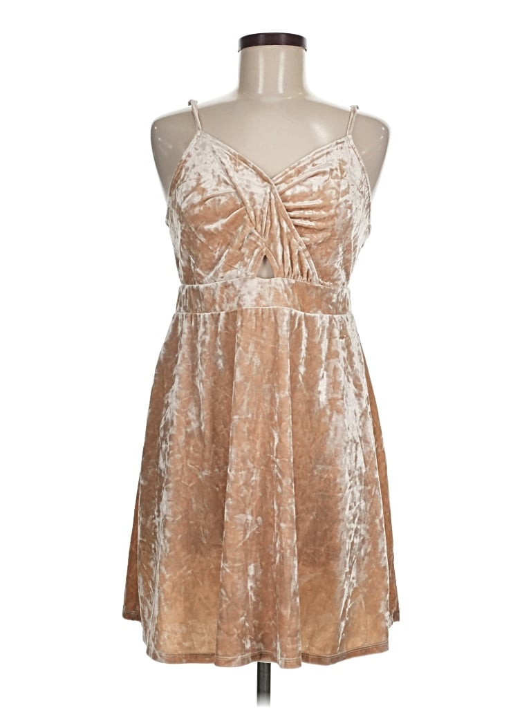 Pre-owned Love, Fire Cocktail Dress In Gold
