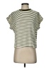 Unbranded Stripes Green Ivory Short Sleeve Turtleneck Size S - photo 1