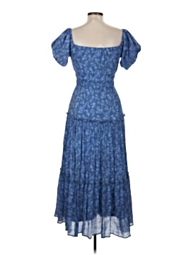 blue striped long dress Andres Otalora Sono Veri Strapless Striped Maxi Dress