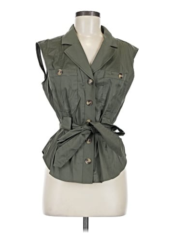White House Black Market Sleeveless Button-Down Shirt (view 1)