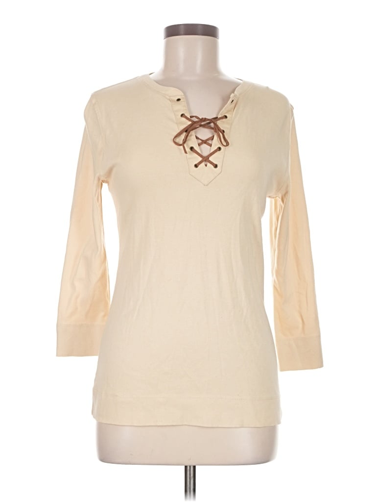 Pre-owned Lauren Jeans Co. 3/4 Sleeve T-shirt In Ivory
