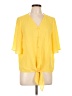 Apt. 9 100% Polyester Yellow Short Sleeve Blouse Size L - photo 1