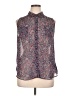 AB Studio 100% Polyester Floral Blue Sleeveless Blouse Size XL - photo 1