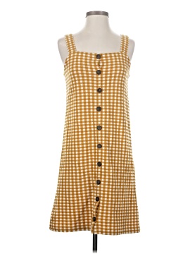 Madewell Jacquard Button-Front Mini Dress in Gingham Check