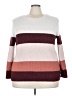 Ava & Viv Color Block Burgundy Pullover Sweater Size 3X - photo 1