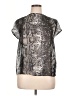 Mint Velvet Metallic Silver Short Sleeve Blouse Size 14 - photo 1