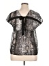 Mint Velvet Metallic Silver Short Sleeve Blouse Size 14 - photo 2