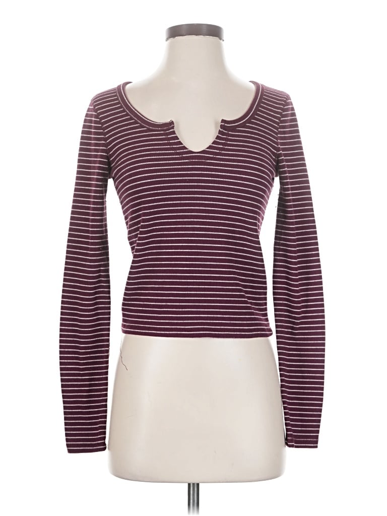 Pre-owned Cotton On Long Sleeve T-shirt In Burgundy