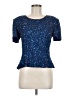 Scala 100% Polyester Blue Short Sleeve Top Size M - photo 1