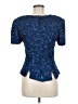 Scala 100% Polyester Blue Short Sleeve Top Size M - photo 2