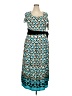 Perceptions Print Teal Casual Dress Size 18 - photo 1