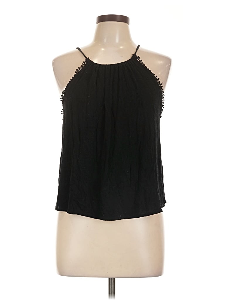 Pre-owned Ambiance Sleeveless Blouse In Black