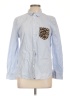 Equipment 100% Cotton Animal Print Stripes Blue Long Sleeve Button-Down Shirt Size L - photo 1