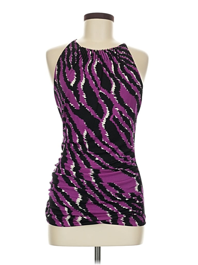Pre-owned Classiques Entier Sleeveless Silk Top Purple Halter Neckline Tops