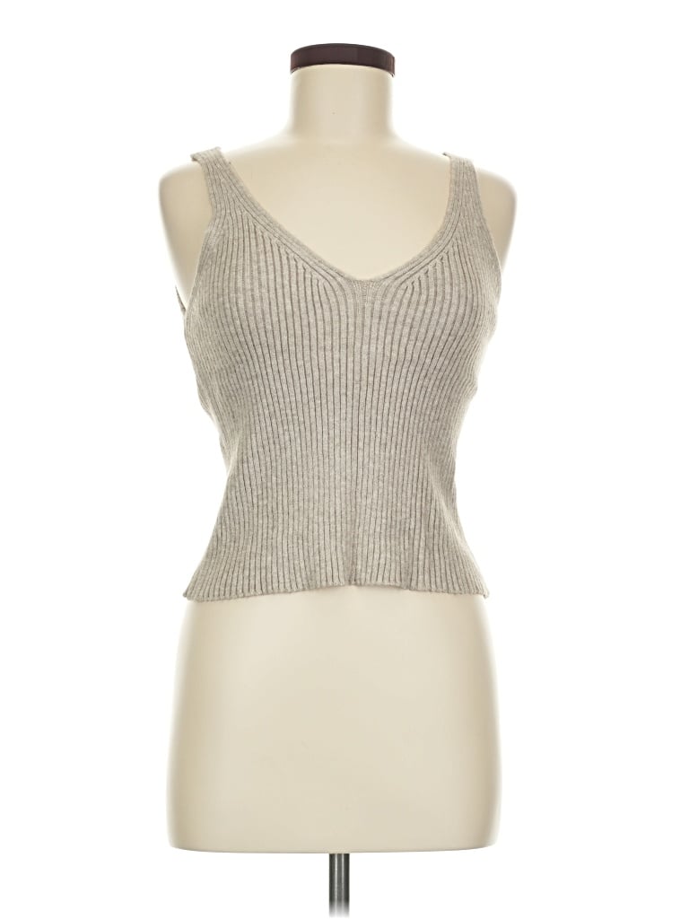 Lemon Tank Top Silver Plunge Neckline Tops