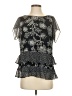 CAbi 100% Polyester Black Short Sleeve Blouse Size S - photo 1
