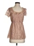 Studio Y 100% Polyester Tan Short Sleeve Blouse Size S - photo 1