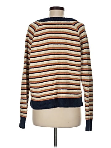 Madewell Arden V-Neck Crop Pullover Sweater in Stripe (view 2)