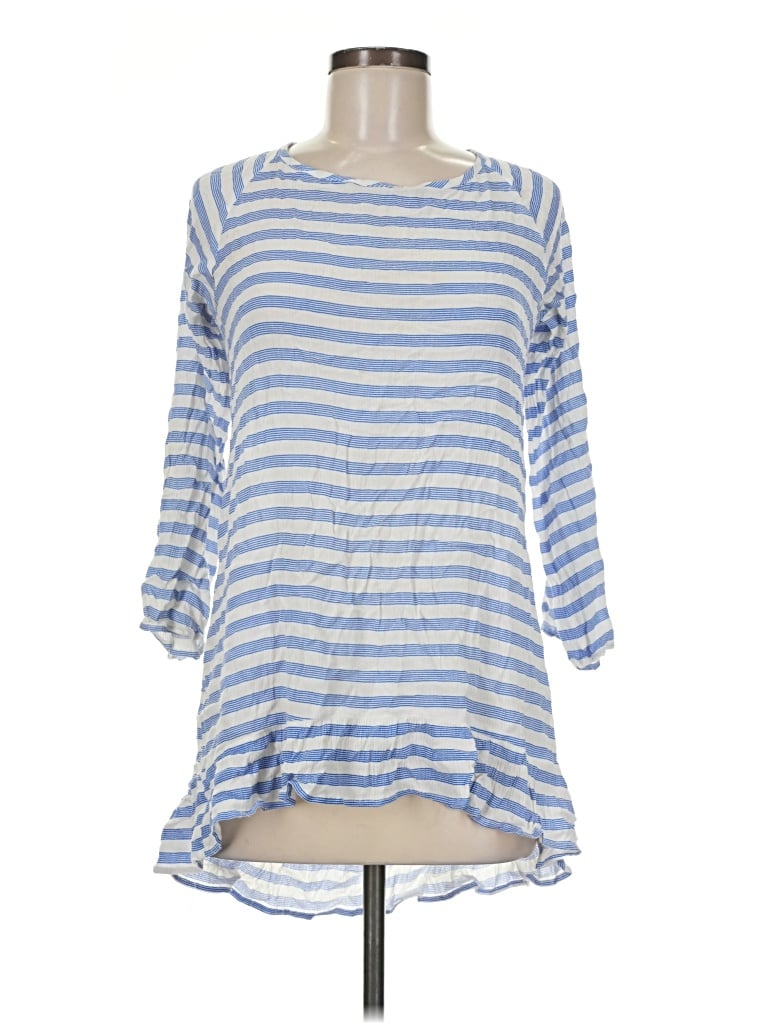 Pre-owned Francesca's 3/4 Sleeve T-shirt In Blue