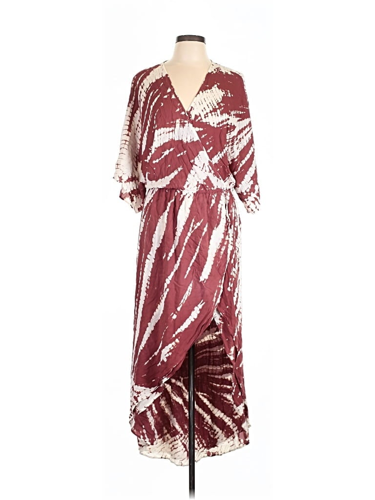Pre-owned Young Fabulous & Broke Casual Dress In Burgundy