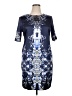 Dana Buchman Print Blue Casual Dress Size 14 - photo 1