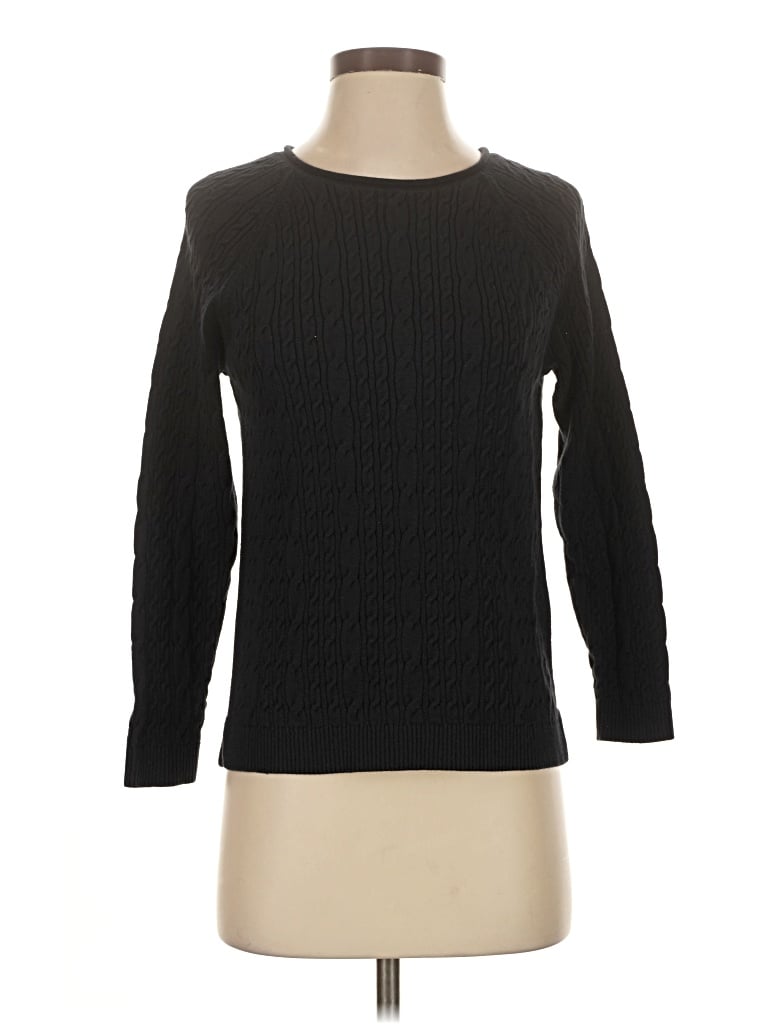 Pre-owned Lands' End Pullover Sweater In Black