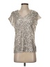 CeCe Metallic Silver Short Sleeve Blouse Size S - photo 1
