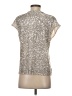 CeCe Metallic Silver Short Sleeve Blouse Size S - photo 2
