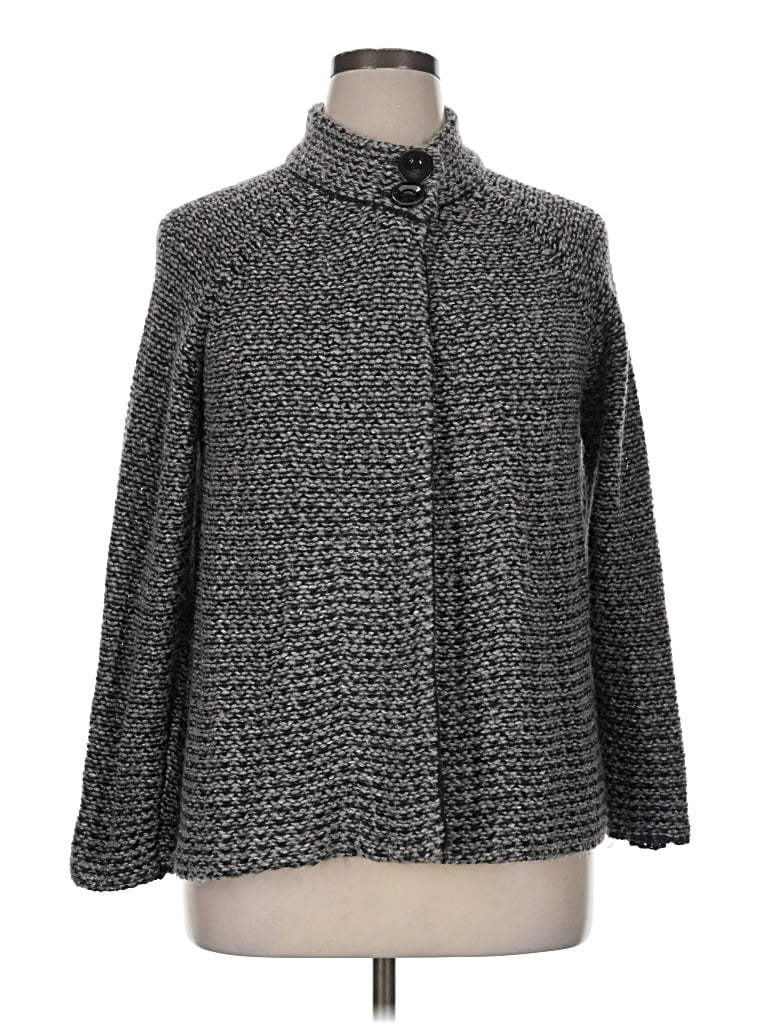 Pre-owned Karen Scott Cardigan Sweater In Gray