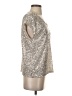 CeCe Metallic Silver Short Sleeve Blouse Size S - photo 4