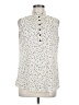 dalia Polka Dots Ivory Sleeveless Button-Down Shirt Size M - photo 1