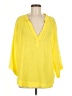 9 Seed 100% Cotton Yellow 3/4 Sleeve Blouse Size Med - Lg - photo 1