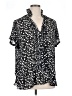 Sunny Leigh 100% Polyester Polka Dots Black Short Sleeve Blouse Size 1X - photo 1