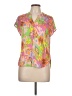 Renuar 100% Viscose Tropical Pink Short Sleeve Blouse Size L - photo 1