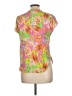 Renuar 100% Viscose Tropical Pink Short Sleeve Blouse Size L - photo 2
