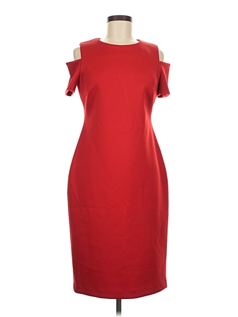 Pre-owned Calvin Klein Cocktail Dress In Red