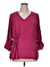 Evri 100% Polyester Burgundy 3/4 Sleeve Top Size 1X - photo 1