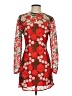 Finders 100% Polyester Print Red Cocktail Dress Size S - photo 1