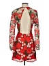 Finders 100% Polyester Print Red Cocktail Dress Size S - photo 2