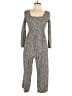 Laundry Animal Print Gray Jumpsuit Size 10 - photo 1