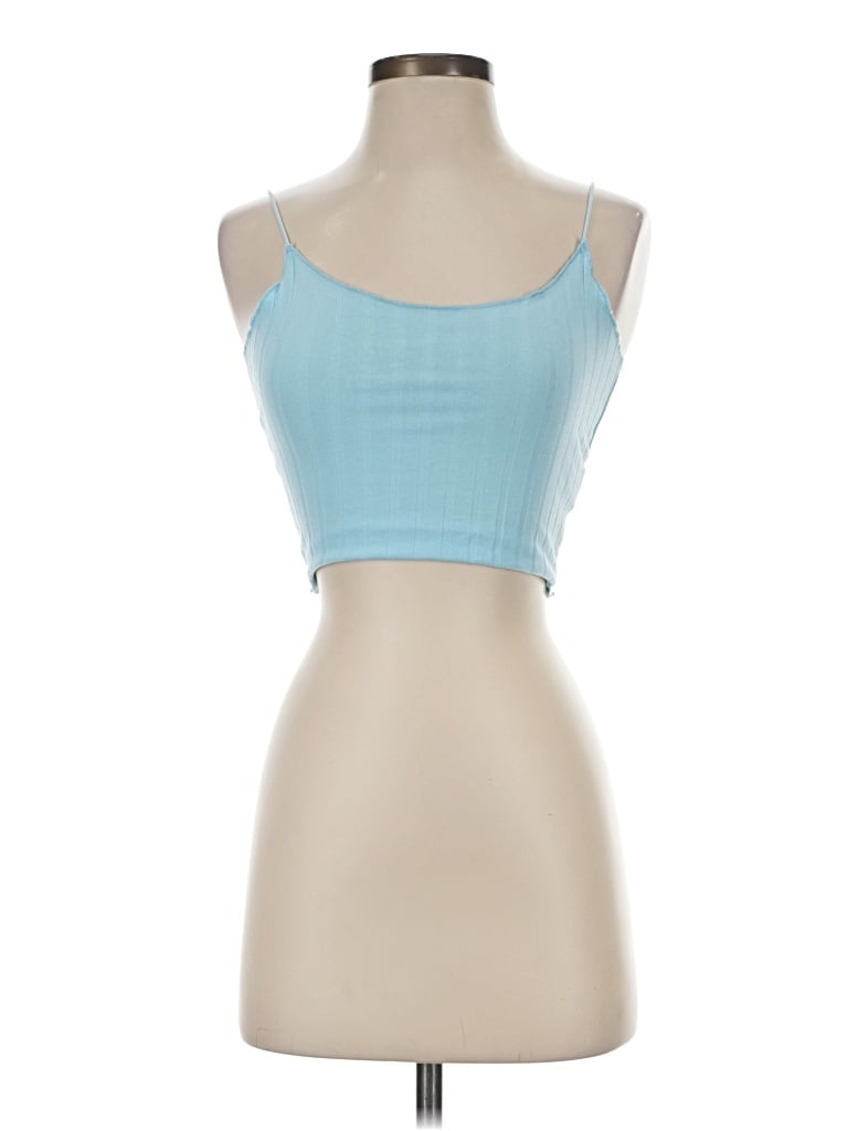 Pre-owned Zaful Tank Top Blue Strapless Neckline Tops