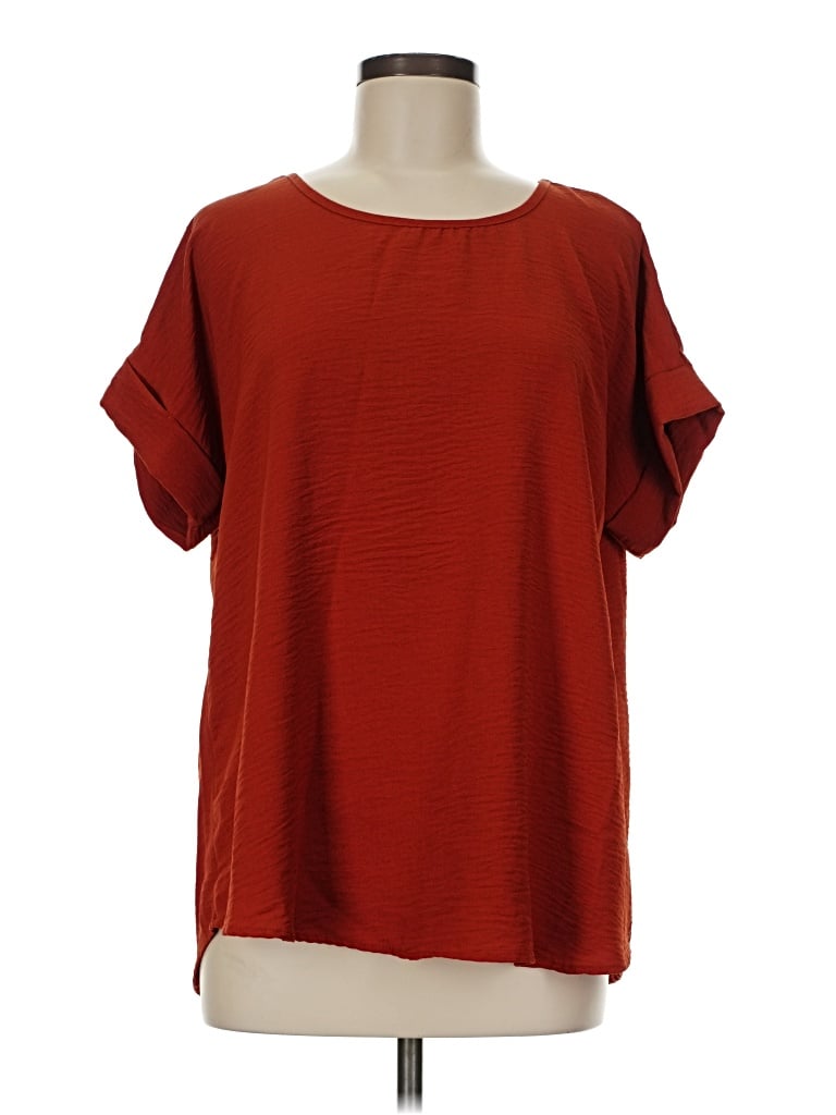 Pre-owned Entro Short Sleeve Blouse In Red
