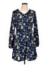 Shein 100% Polyester Floral Blue Casual Dress Size L - photo 1