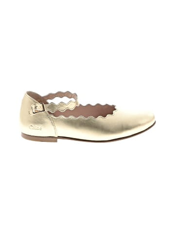 Chloé Scallop-trim logo-embossed leather ballerina  (view 1)