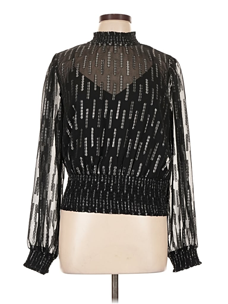 Pre-owned Express Long Sleeve Blouse In Black