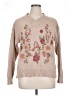 Unbranded 100% Polyester Floral Tan Pullover Sweater Size XL - photo 1