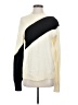 Calvin Klein Color Block Ivory Wool Pullover Sweater Size S - photo 1