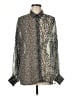 ACOA collection Animal Print Silver Long Sleeve Blouse Size M - photo 1