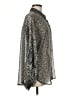 ACOA collection Animal Print Silver Long Sleeve Blouse Size M - photo 4
