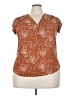 Fun2Fun 100% Polyester Brown Short Sleeve Blouse Size XXL - photo 1